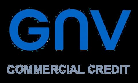 GNV Commercial Credit logo in blue text on black background