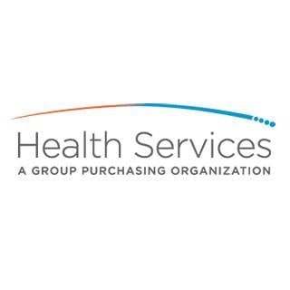 Health Services Group Purchasing Organization logo with curved gradient design