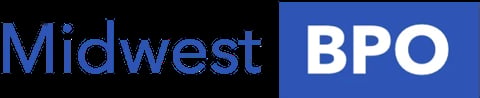 Midwest BPO logo with blue text on black background and white BPO text on blue background