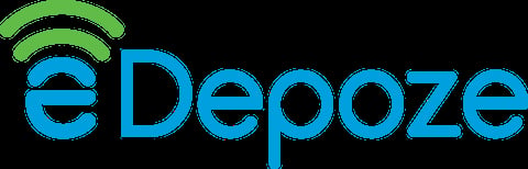 eDepoze logo with blue text and green WiFi signal icon above the letter e