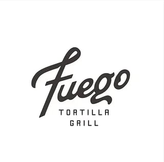Fuego Tortilla Grill logo with stylized script lettering on white background