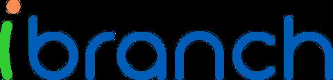 iBranch logo with blue text and green-orange leaf icon